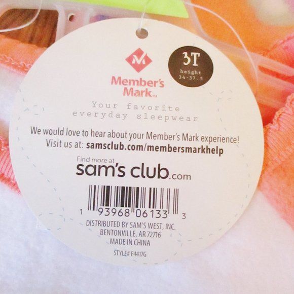 NWT!! Members Mark Girls 3 piece Fleece Pajama Set, Koala, Pink, Blue, Size 3T - Picture 10 of 12